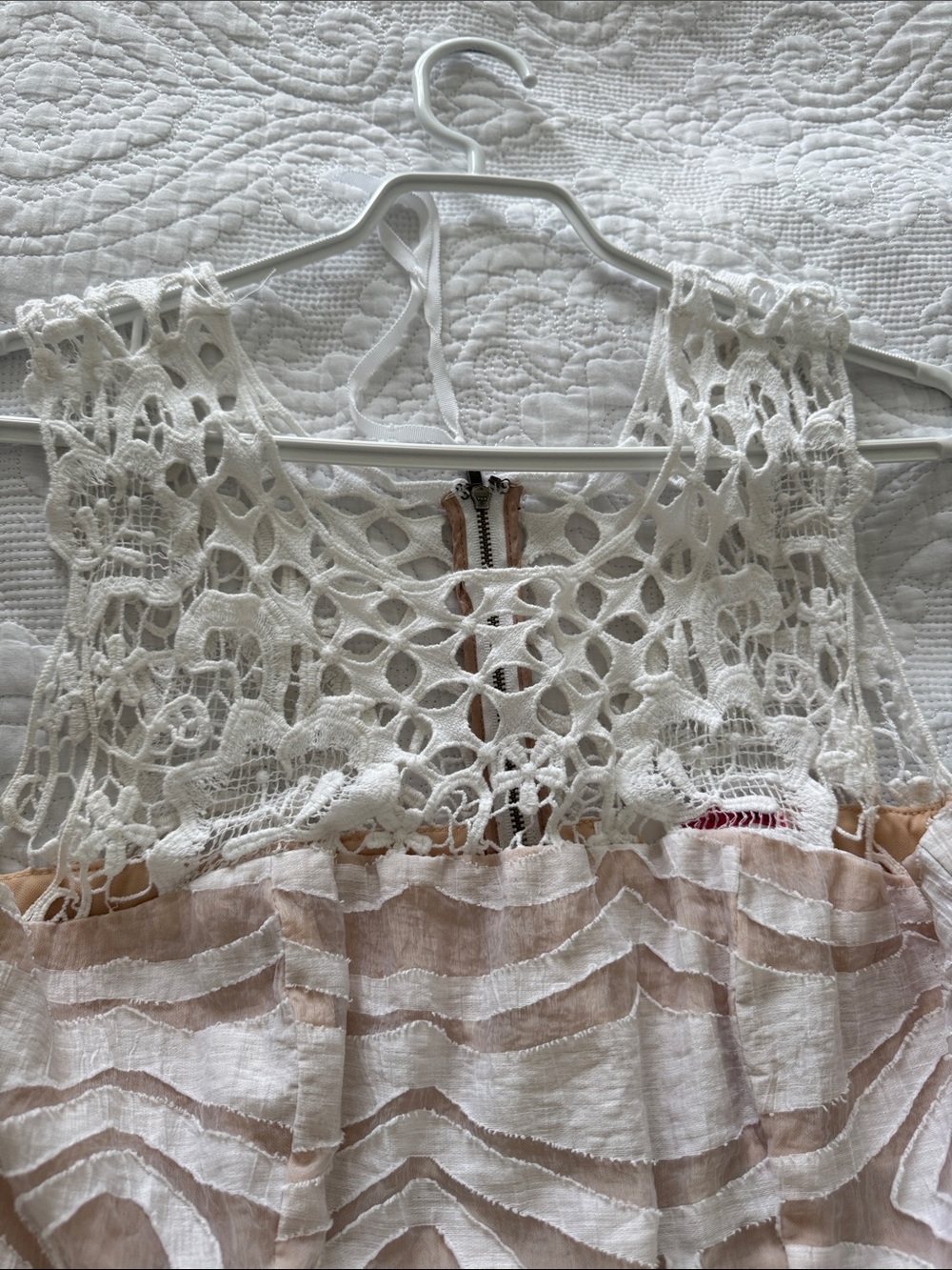 Tracy Reese Ivory Dress with Blush Accents - Picture 3 of 5